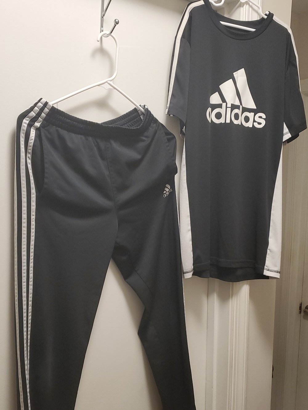 adidas Black Kids Sweatpants with White Side Stripes